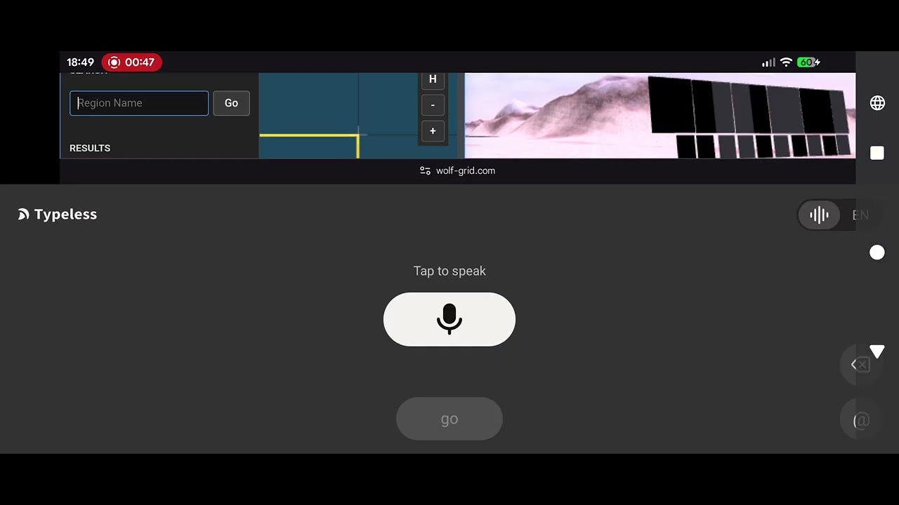 WolfStorm running on a mobile phone